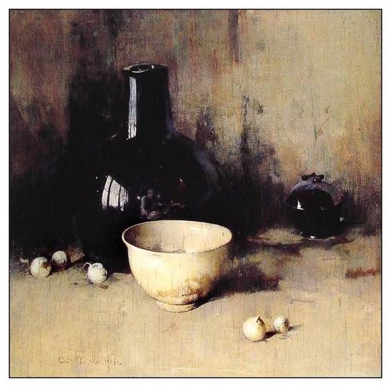 Magnificent still life painting with white bowl by Jean Baptiste Simeon Chardin