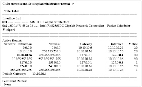 Refer to the exhibit. A network administrator is troubleshooting a connectivity problem and needs to determine the address that is used to forward network packets out the network. Using the netstat -r command, the administrator would identify which address as the address to which all hosts send packets that are destined for an outside network?