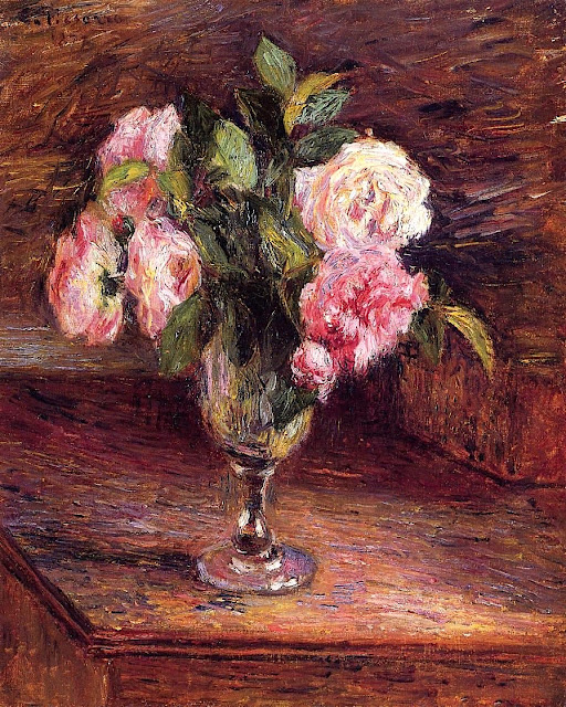 Camille Pissarro (1830-1903) Roses dans un verre, 1877 Huile sur toile Collection privée