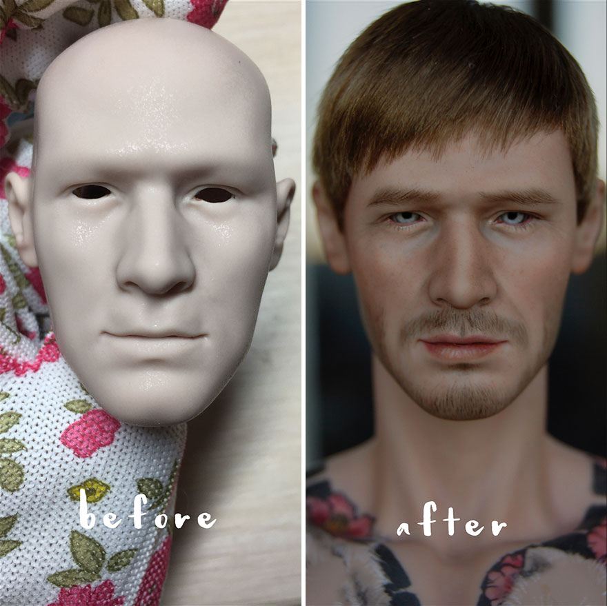 Ukrainian Artist Removes Makeup From Dolls And Repaints Them In A More Natural Way