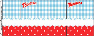 Red and Light Blue Squares: Free Candy Bar Labels.