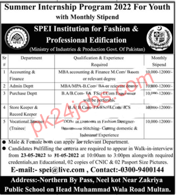 Ministry Of Industries Jobs 2022 – Government Jobs 2022