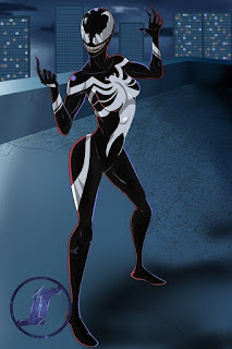 Shevenom mary jane in symbiote suit confronting spiderman ie peter he was getting horny too as symbiote has released pheromones in the air also behind the mask Peter was constantly watching shevenom mary-jane symbiote covered breasts jiggling by her every moment