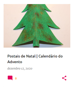 postal em forma de Árvore de Natal