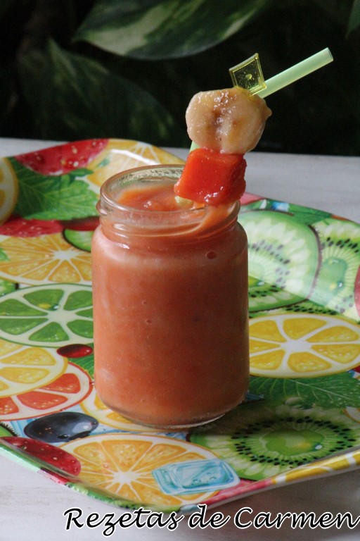 Smoothie de papaya y plátano