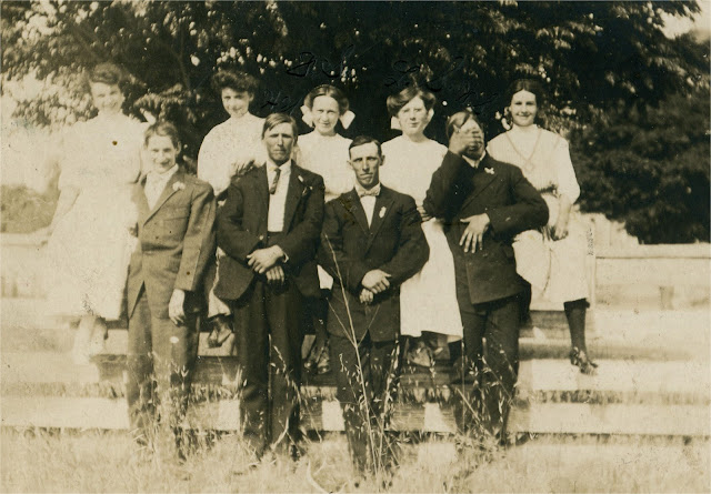 Lindsay, CA.  In 1908.  Ulrich and Schlegel family.