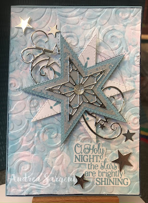 Bubble technique, Stitched stars, Andrea Sargent, Christmas, Stampin Up, Heart of Christmas 2019, Art with Heart, So Many Stars