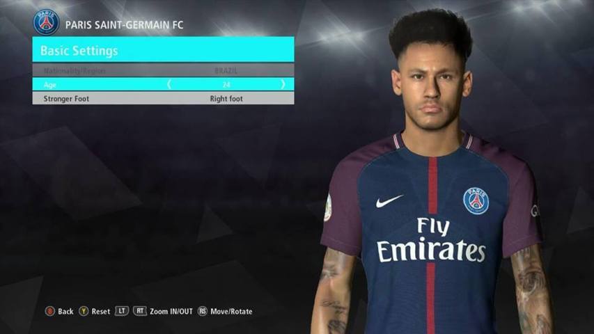 Neymar Face Paris Saint Germain Pes 2017 Patch Pes New Patch Pro Evolution Soccer