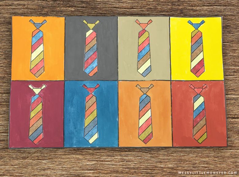 Tie pop art - Father's Day painting ideas
