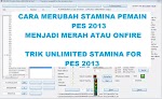 Cara Agar Stamina Pemain Tidak Berkurang Di PES 2013 PC - Master League Cara Agar Stamina Pemain Tidak Berkurang Di PES 2013 PC - Master League