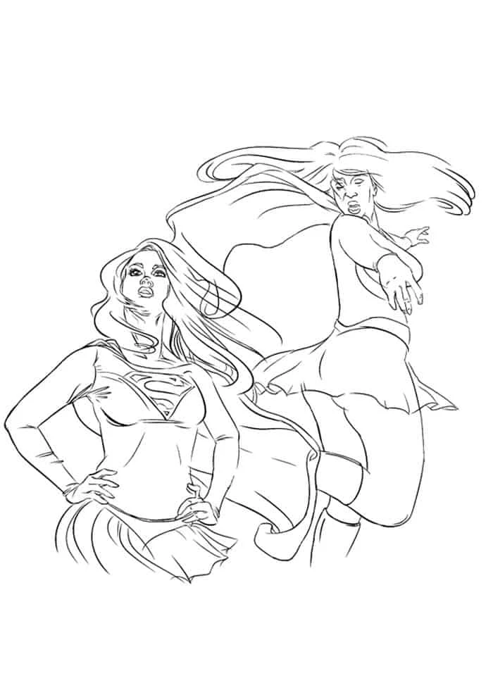 Supergirl Adult Coloring Book Pages