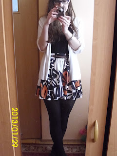 Black-orange-white czyli wtorkowy outfit :)