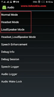 the Audio Menu 