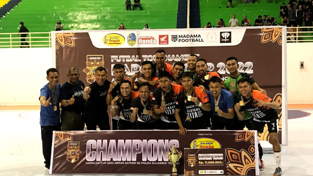 Tinta Emas Ditorehkan Gada Fc di Turnamen Futsal Kapolda Sulteng Cup 2022