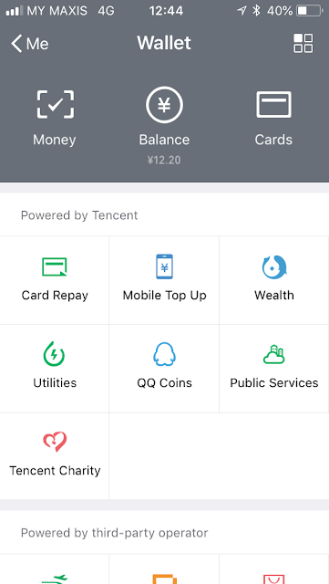 WeChat wallet in RMB balance
