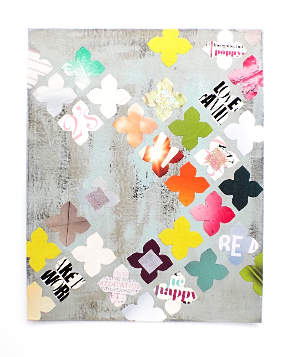 mixed media 3D shape canvas panel
