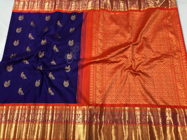 Pure Handloom Kanchipuram Gadwal Silk Sarees 