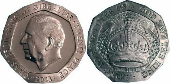 Gibraltar 20 pence 2023 - Charles III (Coronation)