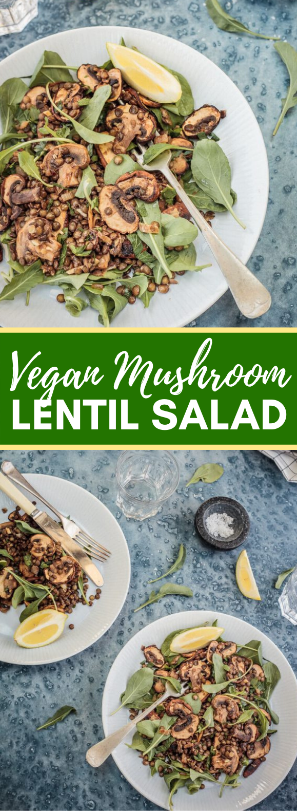 Mushroom, Lemon and Lentil Salad {vegan} #vegetarian #healthy