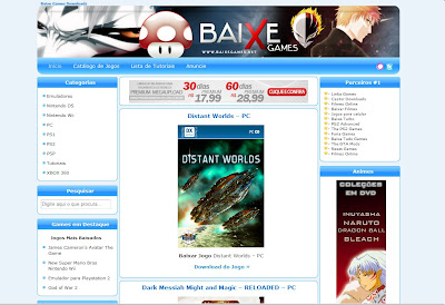 Template do Baixe Games - Blogger