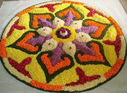 Happy Diwali Rangoli Designs With beautiful flowers