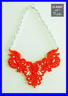 bright neon orange necklace