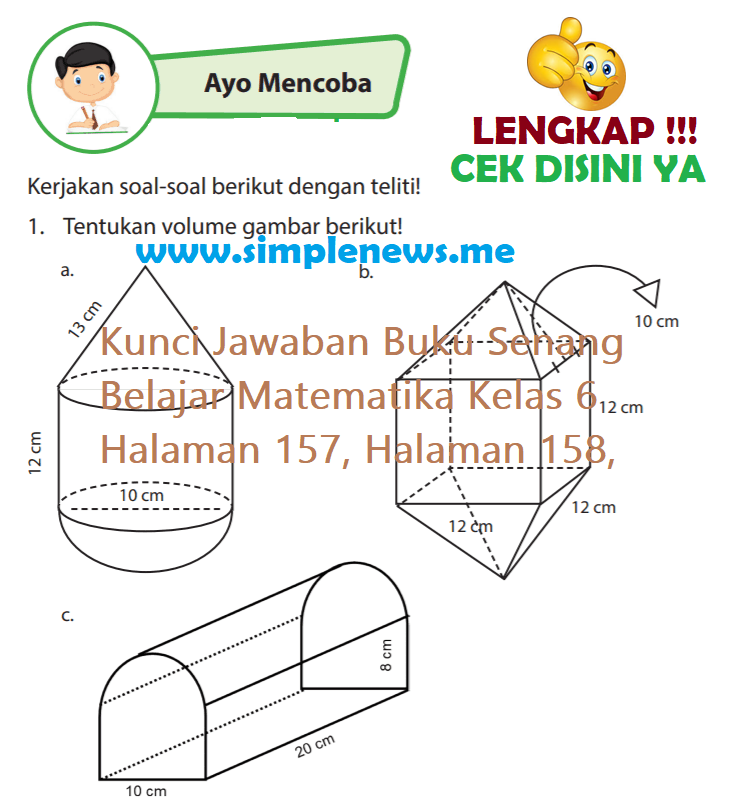 Ayo Tentukan Volume Soal Volume Bangun  Ruang  Gabungan 