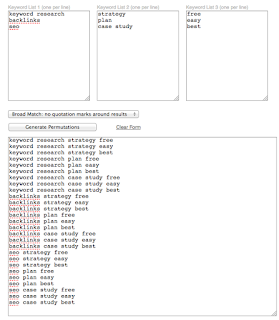 AdWord & SEO Keyword Permutation Generator