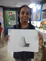 Harmony Arts Academy Drawing Classes Thursday 18-July-19 Anusha Yogesh Bhojane 11 yrs Pear Fruits Drawing Grade Pencils, Paper SSDP - Pencil Sketching