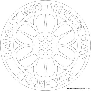 Happy Mother's Day mandala to color in JPG and transparent PNG formats