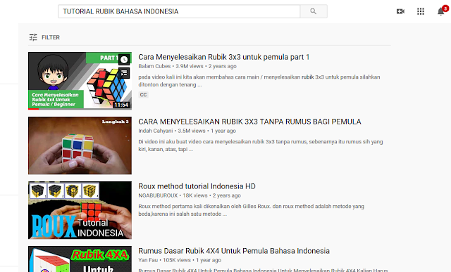 Carilah beberapa materi baru tentang dunia rubik di Youtube supaya kalian bisa ngabuburit dan menambah ilmu baru