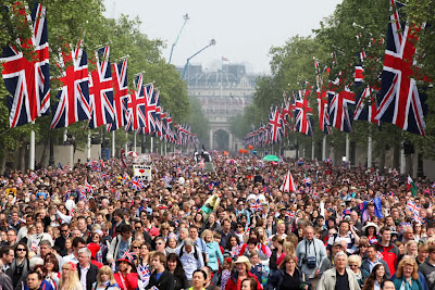 Royal Wedding Bunting on The Mall Towards Buckingham Palace To Celebrate The Royal Wedding