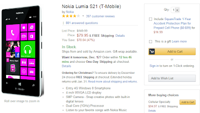 Nokia Lumia 521 Amazon Deal