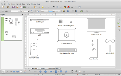 Cara MEnggambar Home Entertainment di LibreOffice Draw