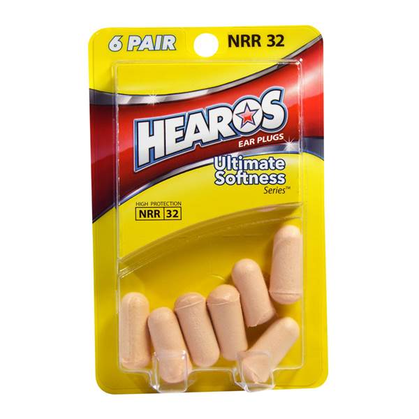 Hearos Ultimate Softness Series Foam Earplugs NRR 32, 6-Pair