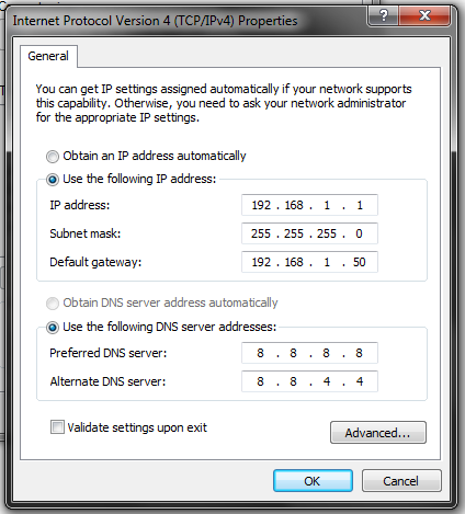 Setting IP Address