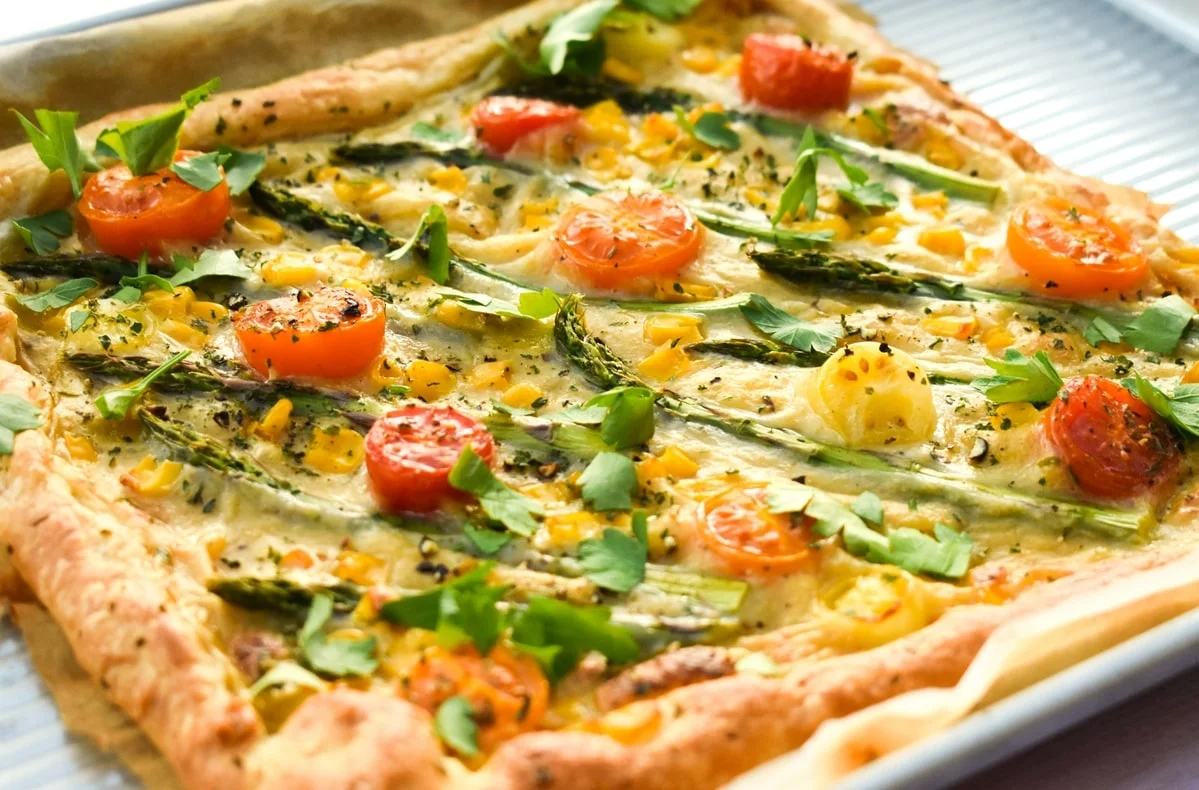 vegan asparagus tart