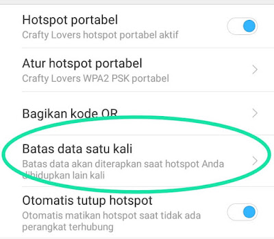 mengatur batas data satu kali