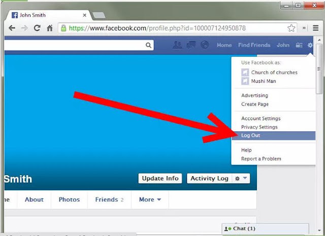 log out of facebook