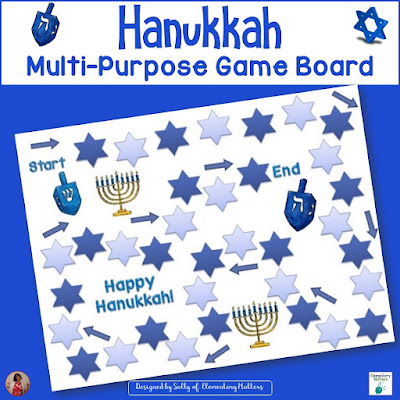 Hanukkah Game Board Freebie: Want to bring a bit of Hanukkah into your classroom? Download this freebie, which can be used to practice any skill!