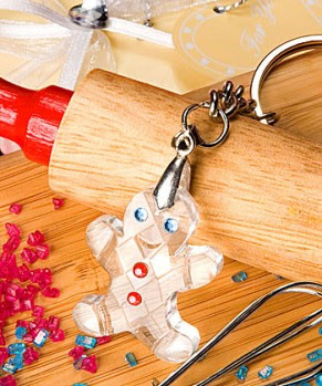 Crystal+Collection+gingerbread+man+design+key+chain+favors