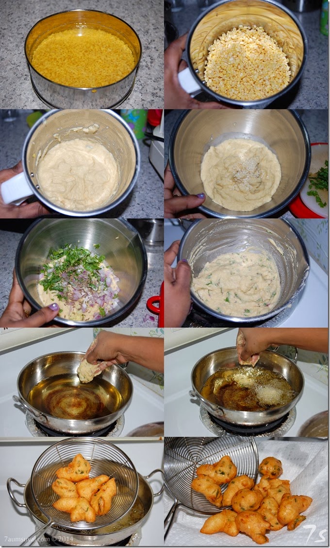 Moong dal vadai process
