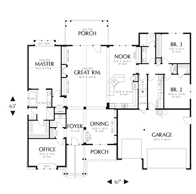 <b>แบบบ้านชั้นเดียว 3 ห้องนอน</b>