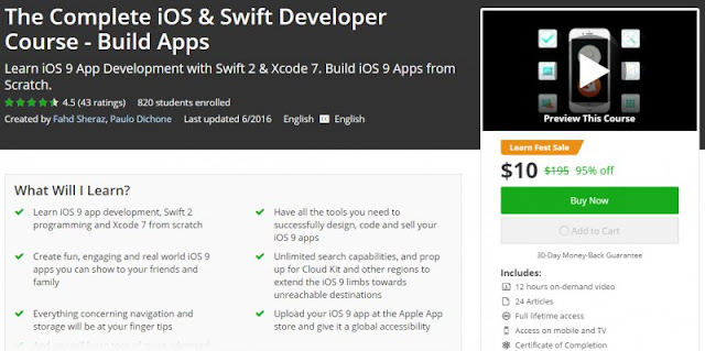 [95% Off] The Complete iOS & Swift Developer Course - Build Apps|Worth 195$