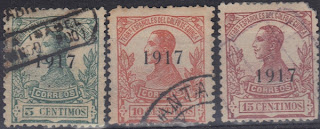 Spanish Guinea - 1917 - Stamps of 1912 Overprinted