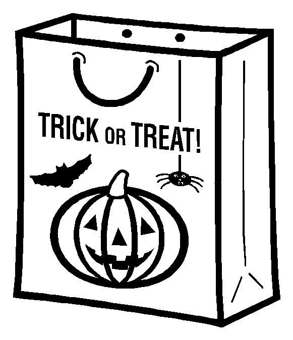 Trick Or Treat Coloring Pages, Halloween Trick Treating Printables title=