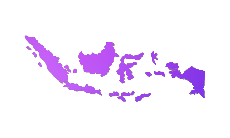Peta Indonesia Warna Ungu Muda Tanpa Background (Transparan)