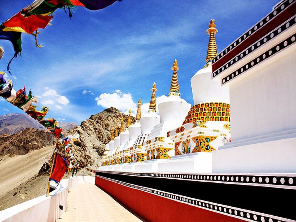 The 9 Stupas at Thiksey Monastery