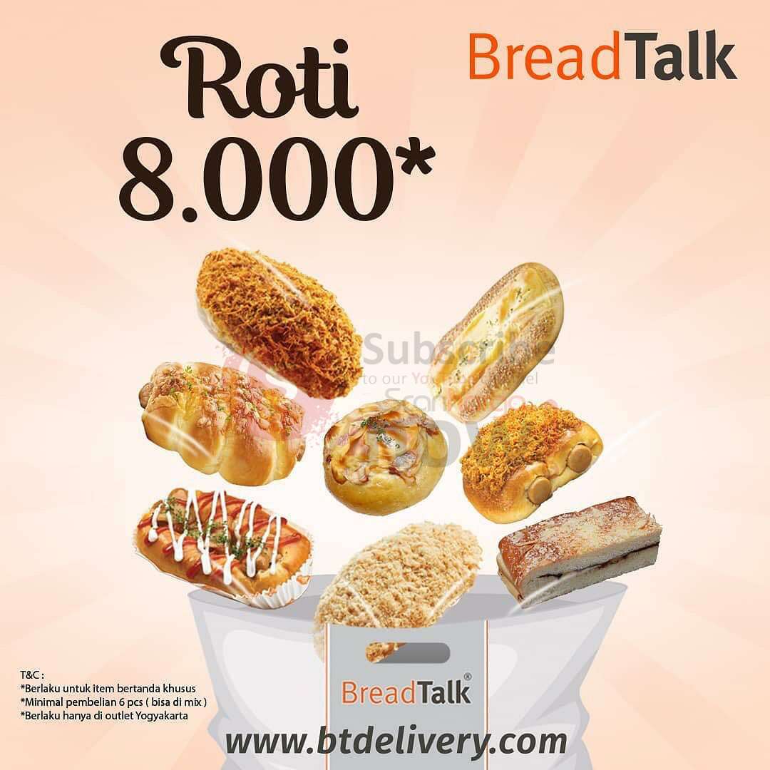 BREADTALK Store Yogayakarta Promo Roti harga hanya Rp 8.000,-