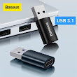 Đầu Chuyển USB Sang Type C tốc độ cao Baseus Ingenuity Series Mini OTG Gen2 (USB-A 3.1 Full Size to Type C, 10Gbps High speed OTG, PD Fast charge Support)